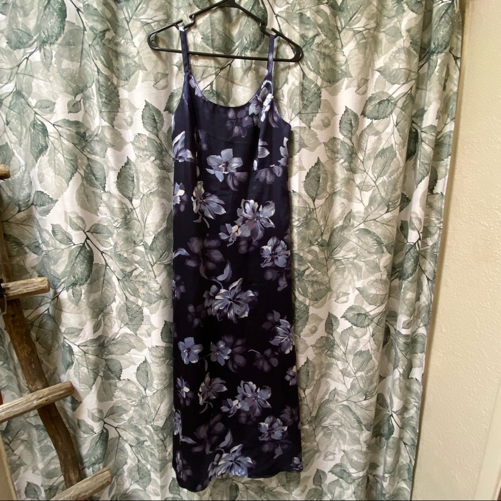 Satin Floral Maxi Dress